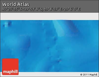 Shaded Relief 3D Map of the Area around 40° 6' 0" S, 19° 37' 30" E