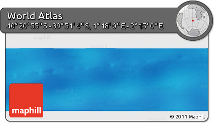 Physical Panoramic Map of the Area around 40° 6' 0" S, 1° 46' 29" E