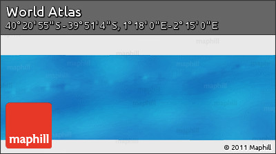 Physical Panoramic Map of the Area around 40° 6' 0" S, 1° 46' 29" E