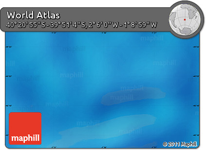 Physical Map of the Area around 40° 6' 0" S, 1° 37' 30" W