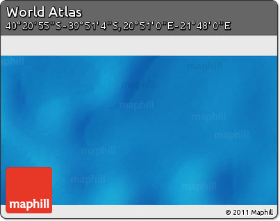 Shaded Relief 3D Map of the Area around 40° 6' 0" S, 21° 19' 30" E