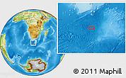 Physical Location Map of the area around 40° 6' 0" S, 22° 10' 29" E