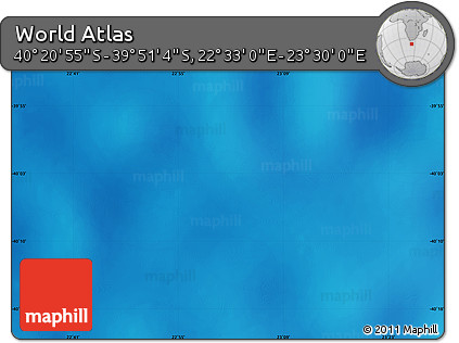 Physical Map of the Area around 40° 6' 0" S, 23° 1' 29" E