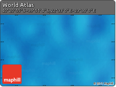Physical Map of the Area around 40° 6' 0" S, 23° 1' 29" E