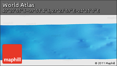 Physical Panoramic Map of the Area around 40° 6' 0" S, 23° 52' 30" E