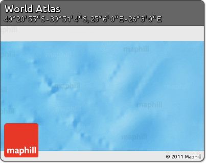 Physical 3D Map of the Area around 40° 6' 0" S, 25° 34' 30" E