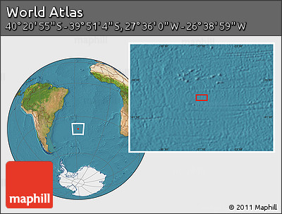 Satellite Location Map of the Area around 40° 6' 0" S, 27° 7' 30" W