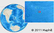 Shaded Relief Location Map of the area around 40° 6' 0" S, 27° 7' 30" W