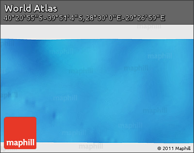 Physical 3D Map of the Area around 40° 6' 0" S, 28° 58' 30" E