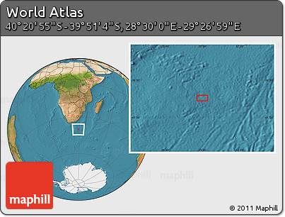 Satellite Location Map of the Area around 40° 6' 0" S, 28° 58' 30" E