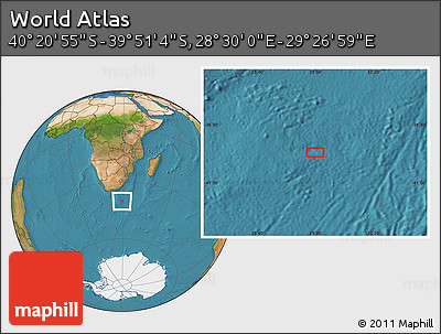 Satellite Location Map of the Area around 40° 6' 0" S, 28° 58' 30" E