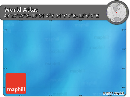 Physical Map of the Area around 40° 6' 0" S, 31° 31' 29" E