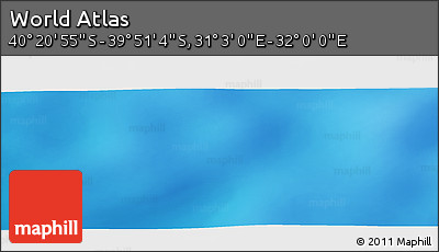 Physical Panoramic Map of the Area around 40° 6' 0" S, 31° 31' 29" E