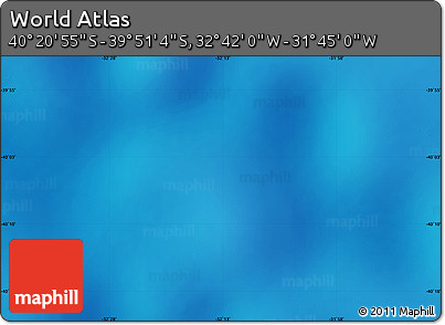 Shaded Relief Map of the Area around 40° 6' 0" S, 32° 13' 30" W