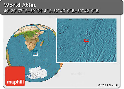 Satellite Location Map of the Area around 40° 6' 0" S, 33° 13' 30" E
