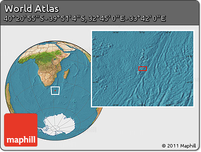 Satellite Location Map of the Area around 40° 6' 0" S, 33° 13' 30" E