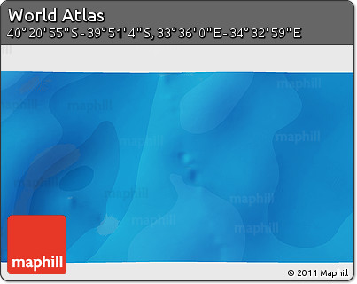 Political 3D Map of the Area around 40° 6' 0" S, 34° 4' 30" E