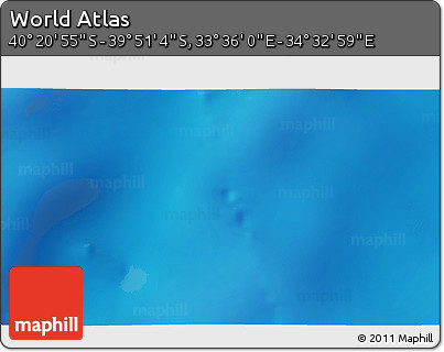Shaded Relief 3D Map of the Area around 40° 6' 0" S, 34° 4' 30" E