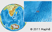 Physical Location Map of the area around 40° 6' 0" S, 34° 4' 30" E