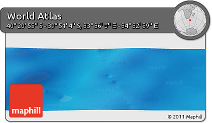 Physical Panoramic Map of the Area around 40° 6' 0" S, 34° 4' 30" E