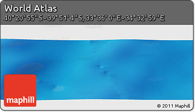 Physical Panoramic Map of the Area around 40° 6' 0" S, 34° 4' 30" E