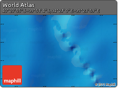 Physical Map of the Area around 40° 6' 0" S, 34° 55' 29" E
