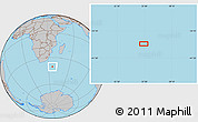 Gray Location Map of the area around 40° 6' 0" S, 35° 46' 29" E