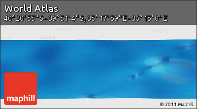 Physical Panoramic Map of the Area around 40° 6' 0" S, 35° 46' 29" E