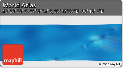 Physical Panoramic Map of the Area around 40° 6' 0" S, 35° 46' 29" E