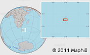 Gray Location Map of the area around 40° 6' 0" S, 36° 37' 30" E
