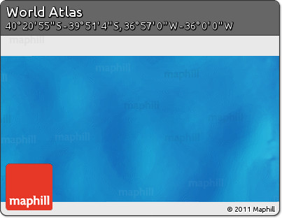 Shaded Relief 3D Map of the Area around 40° 6' 0" S, 36° 28' 30" W