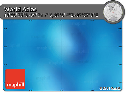 Physical Map of the Area around 40° 6' 0" S, 37° 28' 30" E