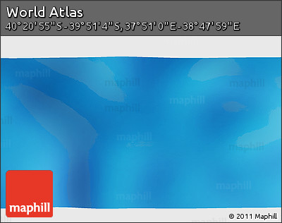 Physical 3D Map of the Area around 40° 6' 0" S, 38° 19' 30" E