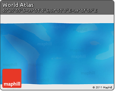 Physical 3D Map of the Area around 40° 6' 0" S, 38° 19' 30" E