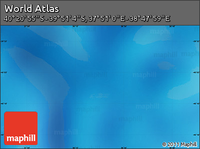 Physical Map of the Area around 40° 6' 0" S, 38° 19' 30" E