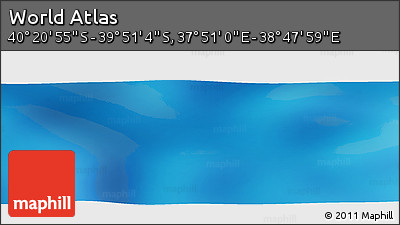 Physical Panoramic Map of the Area around 40° 6' 0" S, 38° 19' 30" E