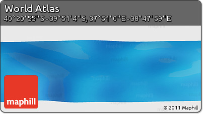 Physical Panoramic Map of the Area around 40° 6' 0" S, 38° 19' 30" E