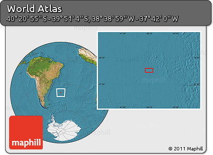 Satellite Location Map of the Area around 40° 6' 0" S, 38° 10' 29" W