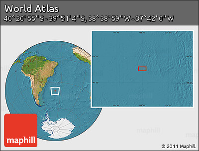 Satellite Location Map of the Area around 40° 6' 0" S, 38° 10' 29" W