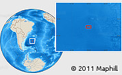 Shaded Relief Location Map of the area around 40° 6' 0" S, 38° 10' 29" W