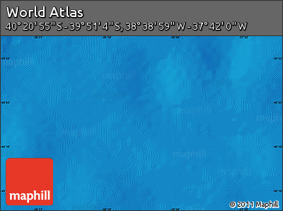 Physical Map of the Area around 40° 6' 0" S, 38° 10' 29" W