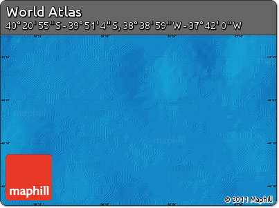 Physical Map of the Area around 40° 6' 0" S, 38° 10' 29" W