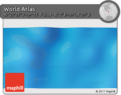 Physical 3D Map of the Area around 40° 6' 0" S, 39° 10' 29" E