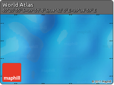 Physical Map of the Area around 40° 6' 0" S, 39° 10' 29" E