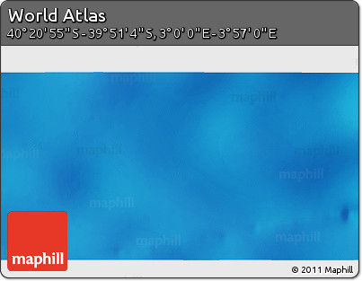 Shaded Relief 3D Map of the Area around 40° 6' 0" S, 3° 28' 30" E