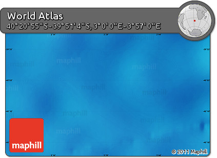 Physical Map of the Area around 40° 6' 0" S, 3° 28' 30" E
