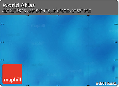 Physical Map of the Area around 40° 6' 0" S, 3° 28' 30" E