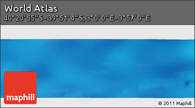 Physical Panoramic Map of the Area around 40° 6' 0" S, 3° 28' 30" E