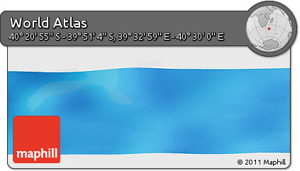 Physical Panoramic Map of the Area around 40° 6' 0" S, 40° 1' 29" E