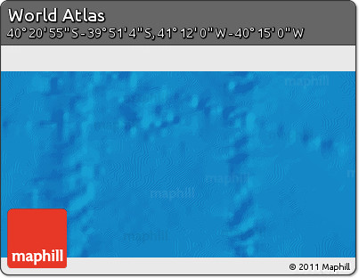 Physical 3D Map of the Area around 40° 6' 0" S, 40° 43' 30" W